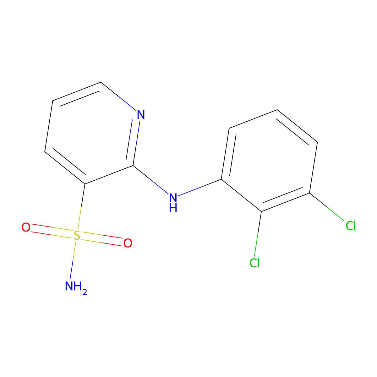 2-(2,3-Dichloroanilino)-3-pyridinesulfonamide molecular structure, CAS 55841-89-9