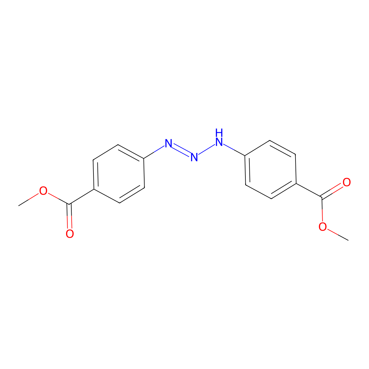 4-[2-(4-Methoxycarbonylphenyl)iminohydrazinyl]benzoic acid methyl ester molecular structure, CAS 55842-28-9