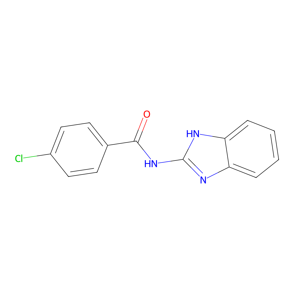 N-(1H-benzimidazol-2-yl)-4-chlorobenzamide molecular structure, CAS 55842-42-7