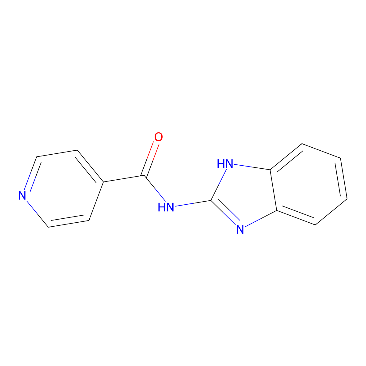 N-(1H-benzimidazol-2-yl)pyridine-4-carboxamide molecular structure, CAS 55842-55-2