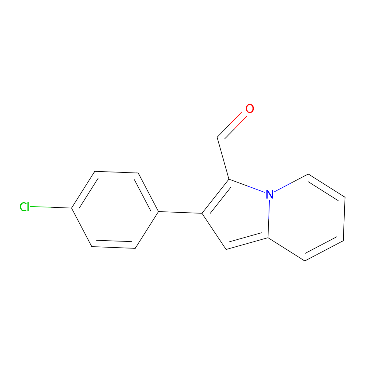 2-(4-Chlorophenyl)indolizine-3-carbaldehyde molecular structure, CAS 558424-57-0