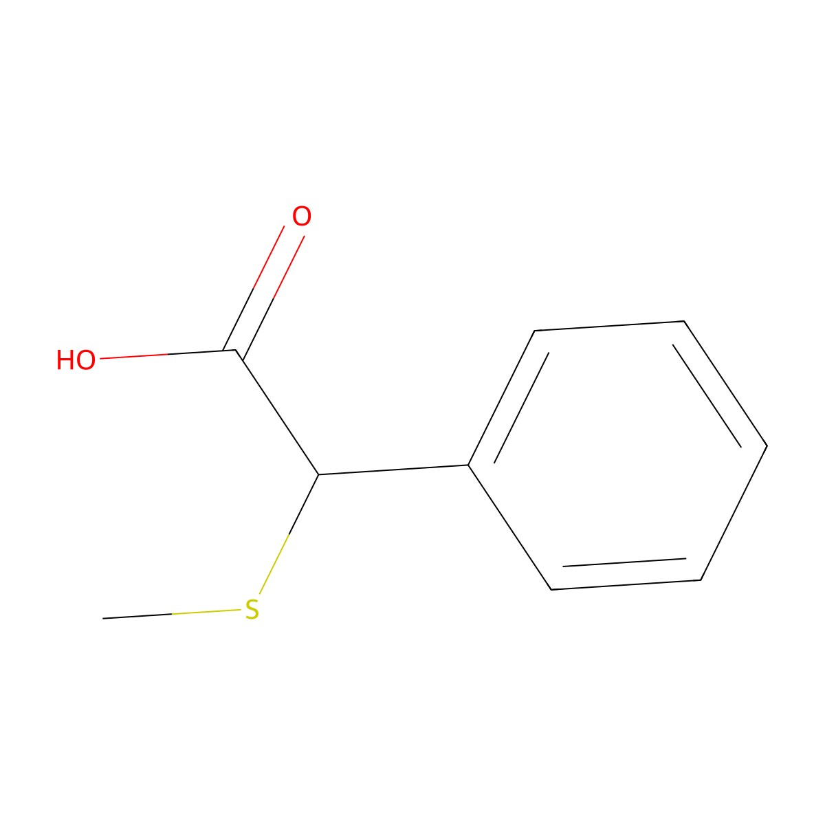 2-(Methylsulfanyl)-2-phenylacetic acid molecular structure, CAS 55843-16-8