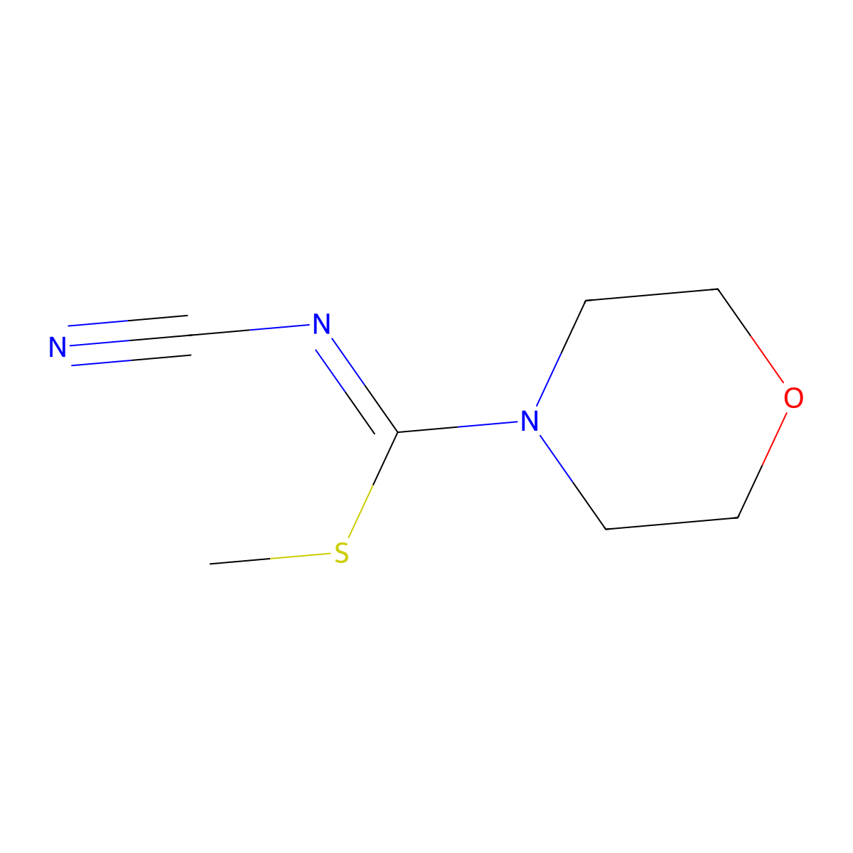 methyl N-cyanomorpholine-4-carbimidothioate molecular structure, CAS 55843-68-0