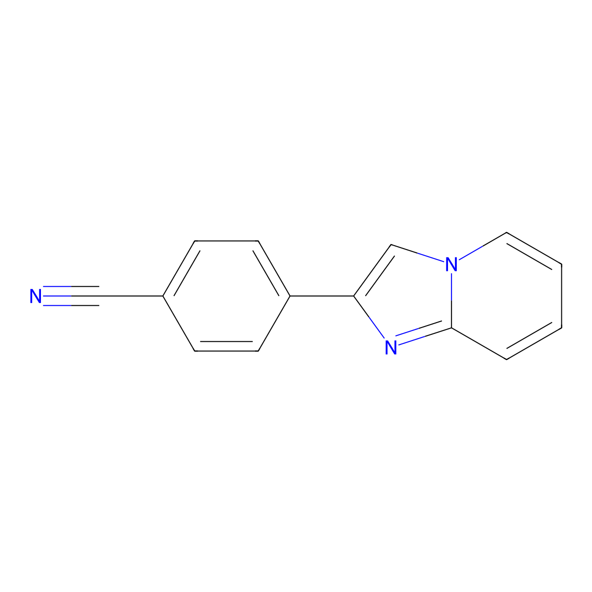 4-Imidazo[1,2-a]pyridin-2-ylbenzonitrile molecular structure, CAS 55843-91-9