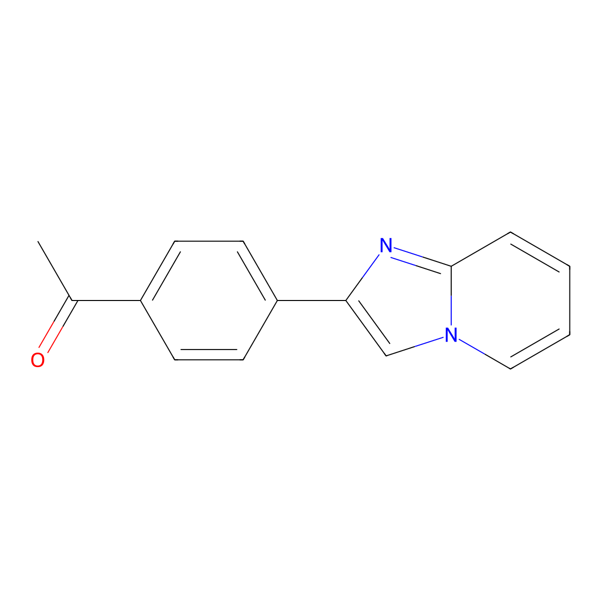 1-(4-(Imidazo[1,2-A]pyridin-2-YL)phenyl)ethanone molecular structure, CAS 55843-92-0