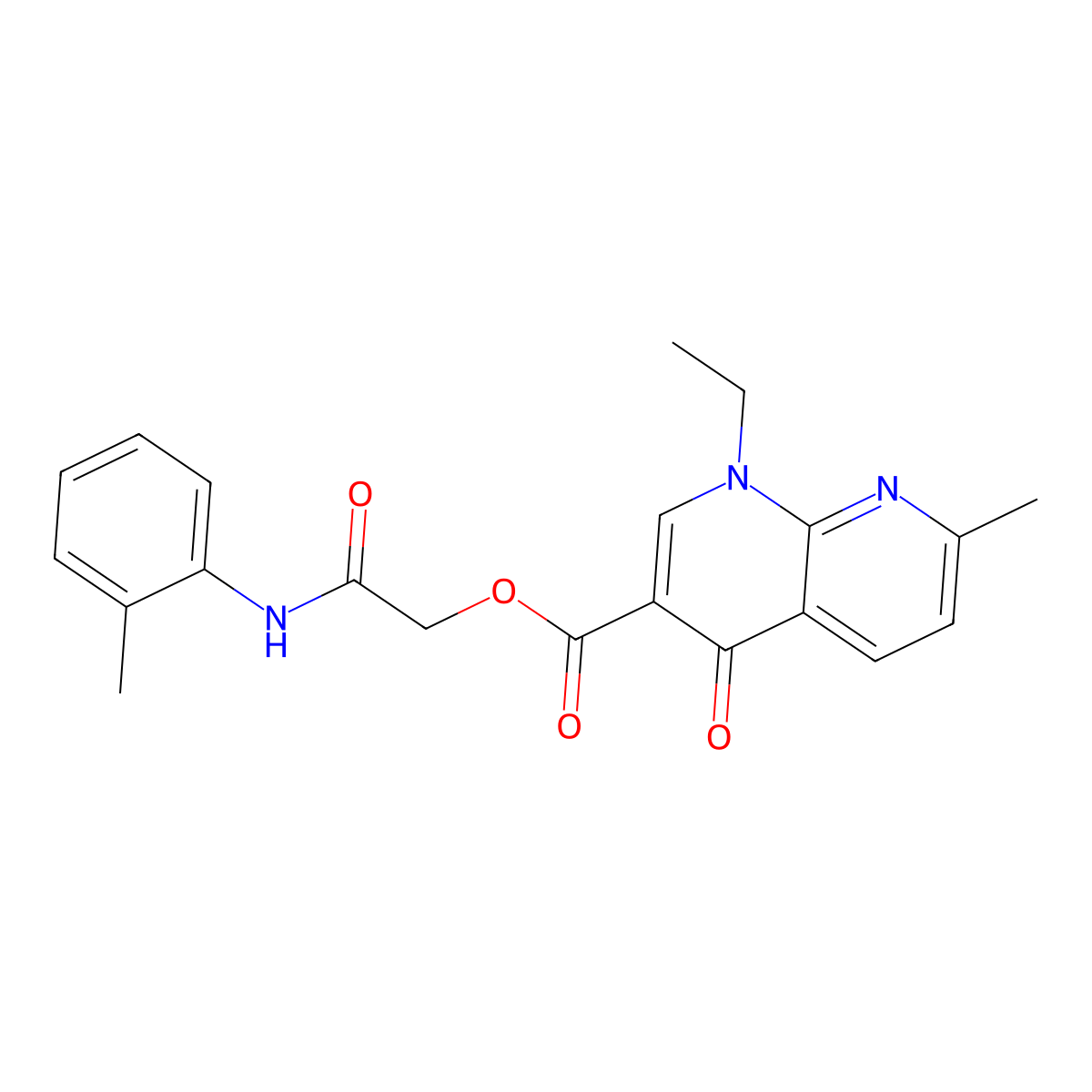 [(2-Methylphenyl)carbamoyl]methyl 1-ethyl-7-methyl-4-oxo-1,4-dihydro-1,8-naphthyridine-3-carboxylate molecular structure, CAS 558433-49-1