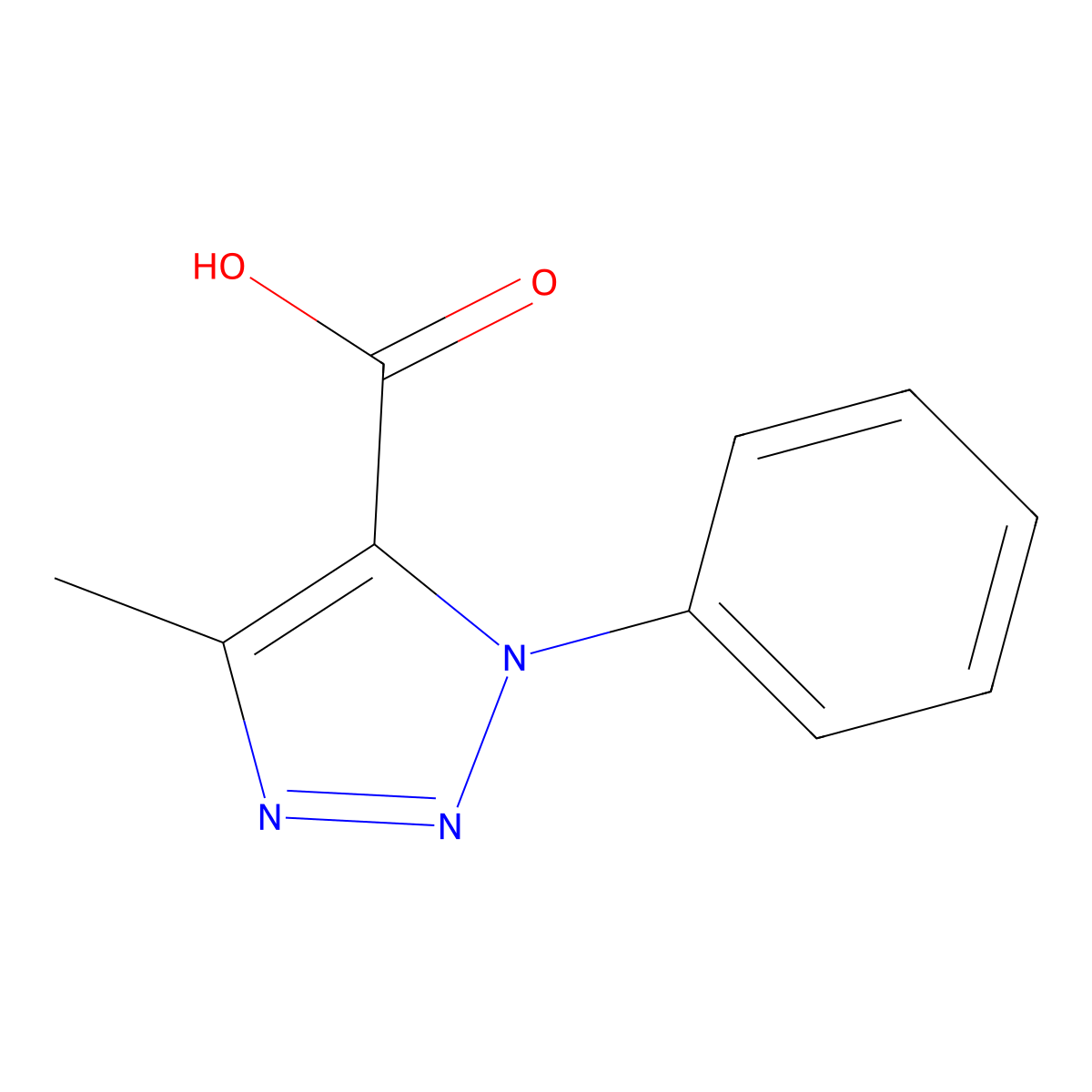 4-methyl-1-phenyl-1H-1,2,3-triazole-5-carboxylic acid molecular structure, CAS 558440-96-3