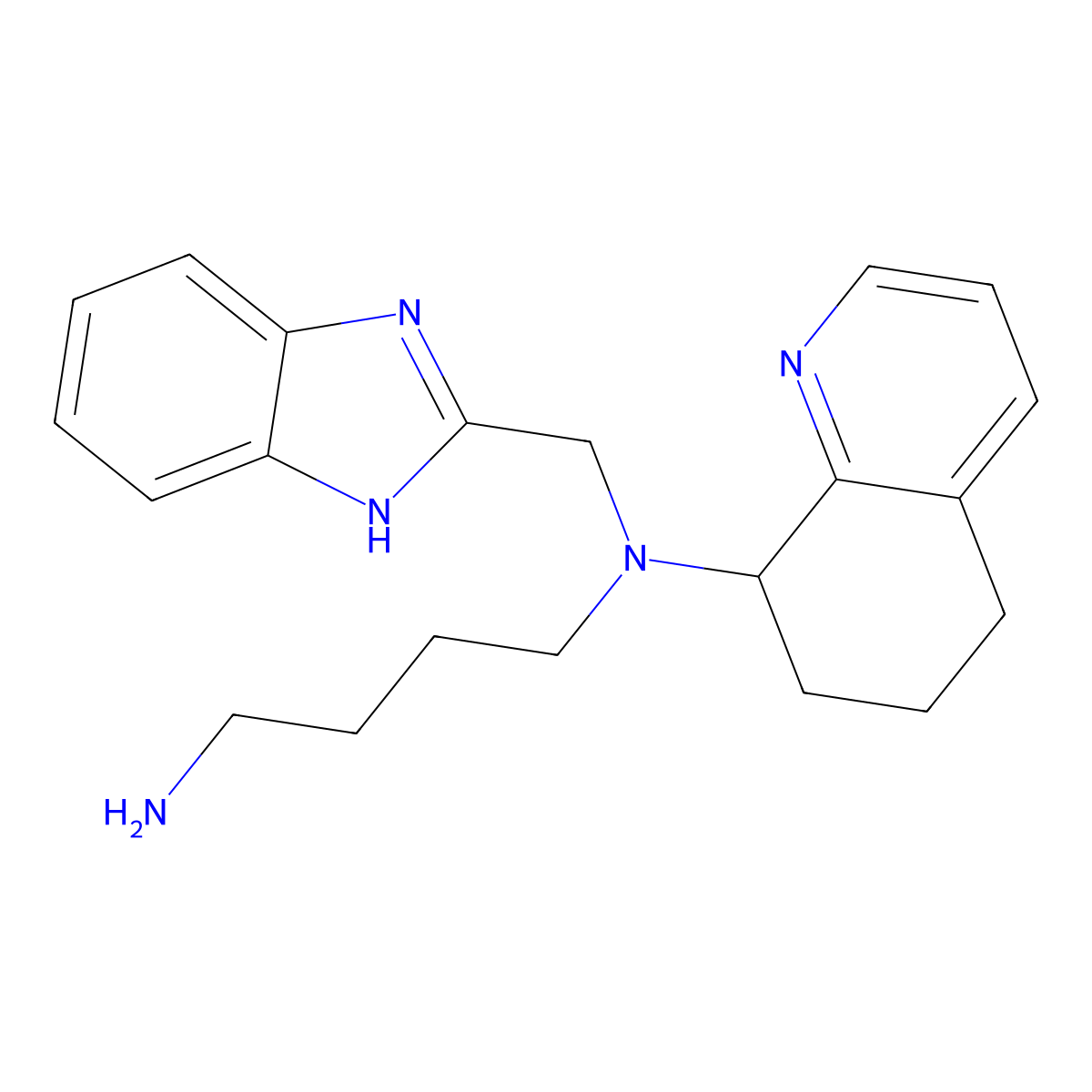 N'-(1H-benzimidazol-2-ylmethyl)-N'-(5,6,7,8-tetrahydroquinolin-8-yl)butane-1,4-diamine molecular structure, CAS 558441-90-0