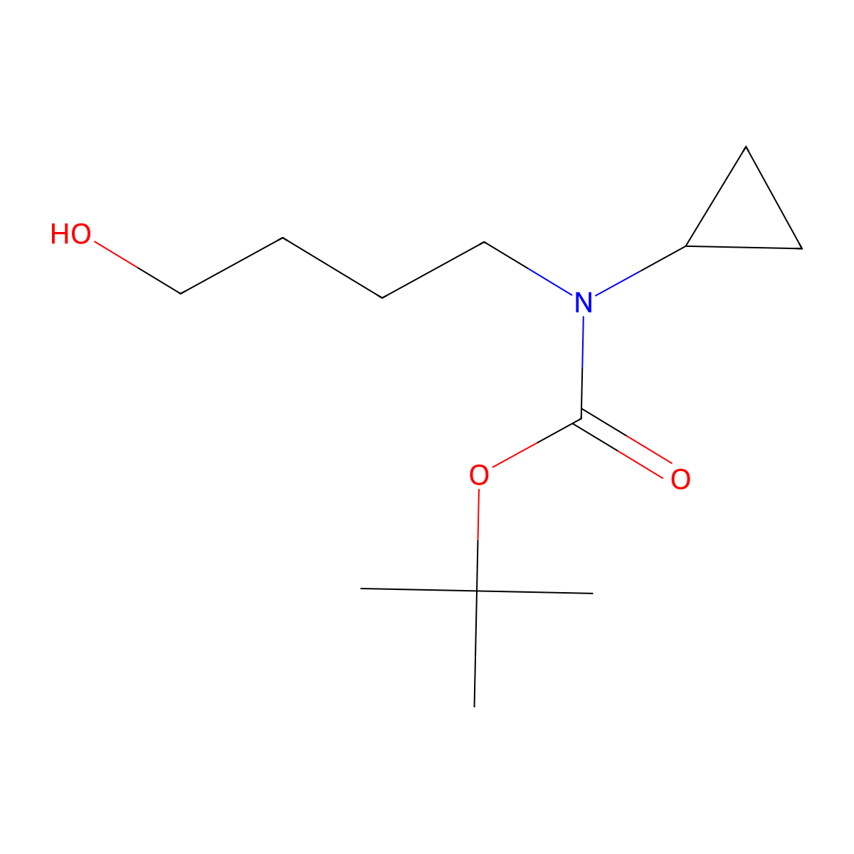 Tert-butyl cyclopropyl(4-hydroxybutyl)carbamate molecular structure, CAS 558442-31-2