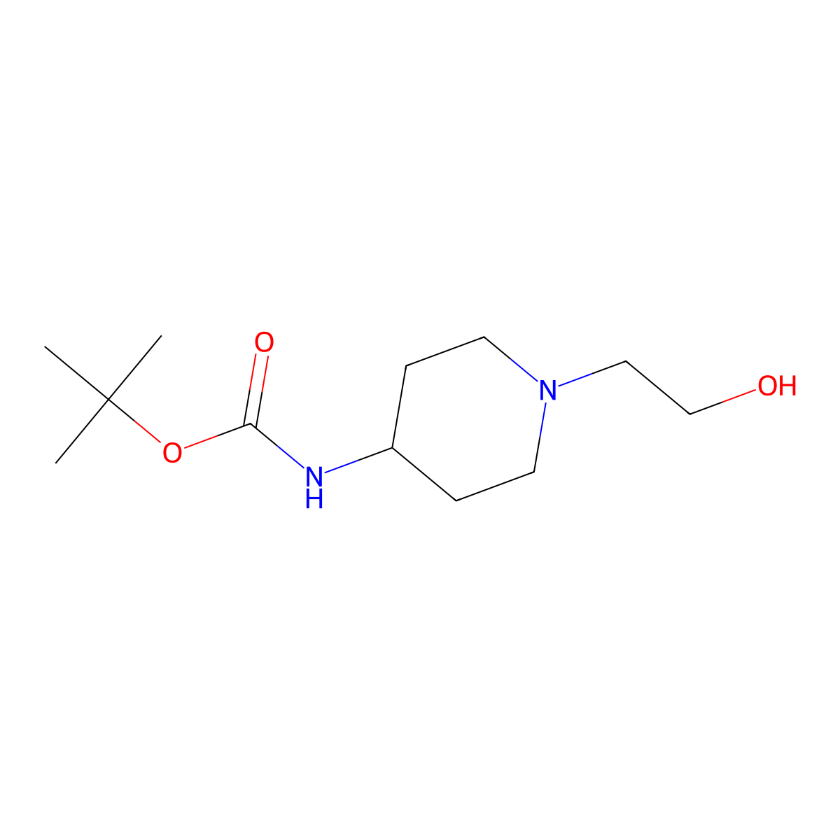 [1-(2-Hydroxy-ethyl)-piperidin-4-yl]-carbamic acid tert-butyl ester molecular structure, CAS 558443-53-1