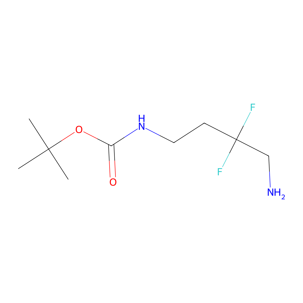 tert-butyl N-(4-amino-3,3-difluorobutyl)carbamate molecular structure, CAS 558443-90-6
