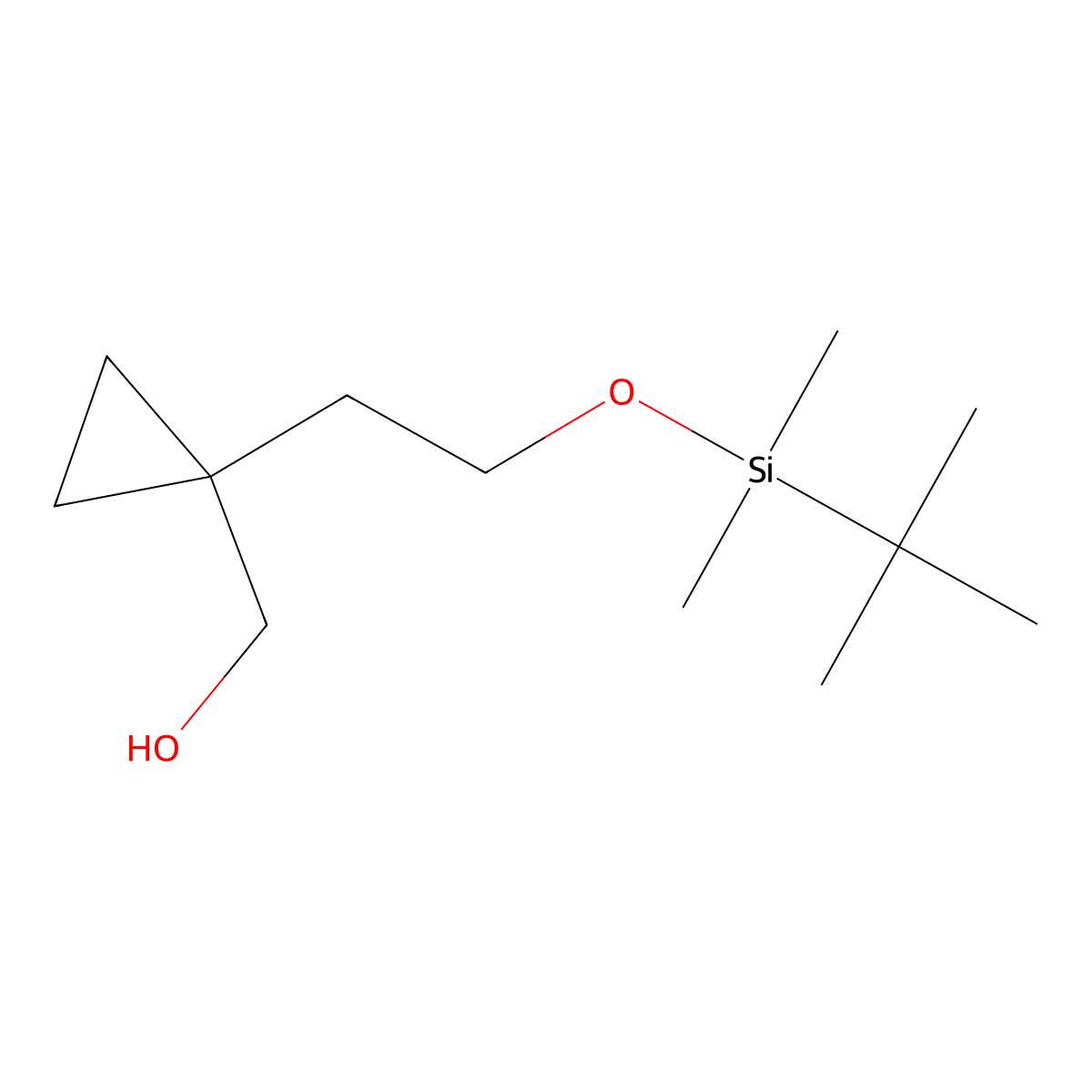 (1-{2-[(Tert-butyldimethylsilyl)oxy]ethyl}cyclopropyl)methanol molecular structure, CAS 558444-06-7
