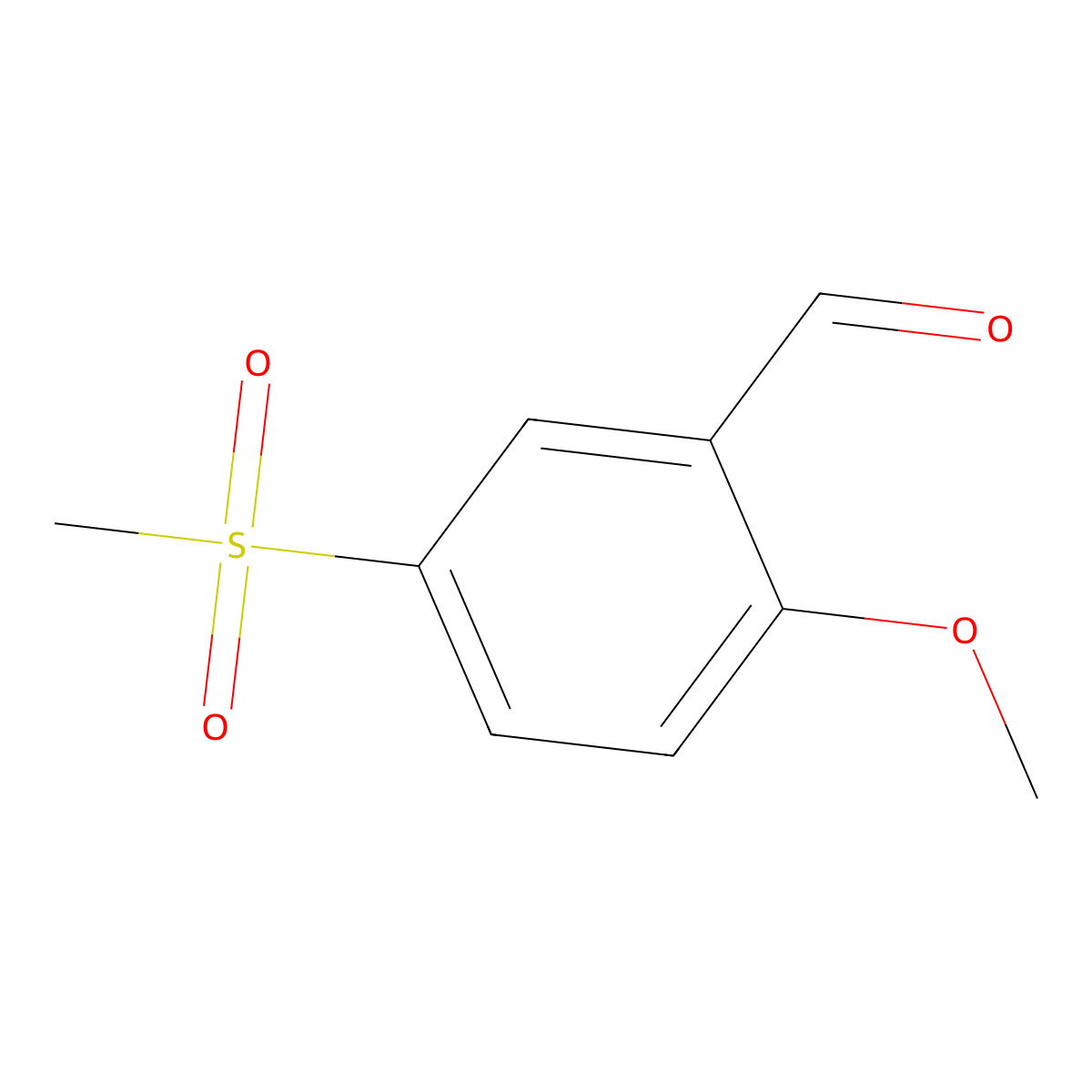 2-Methoxy-5-(methylsulfonyl)benzaldehyde molecular structure, CAS 55845-76-6