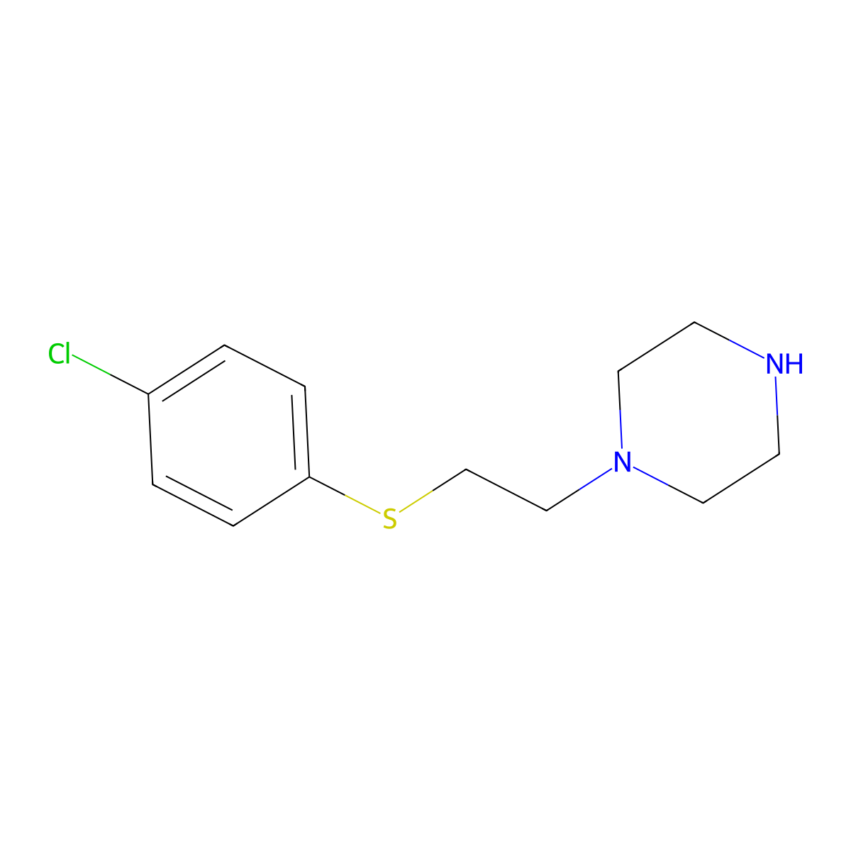 1-[2-[(4-Chlorophenyl)thio]ethyl]piperazine molecular structure, CAS 55846-52-1