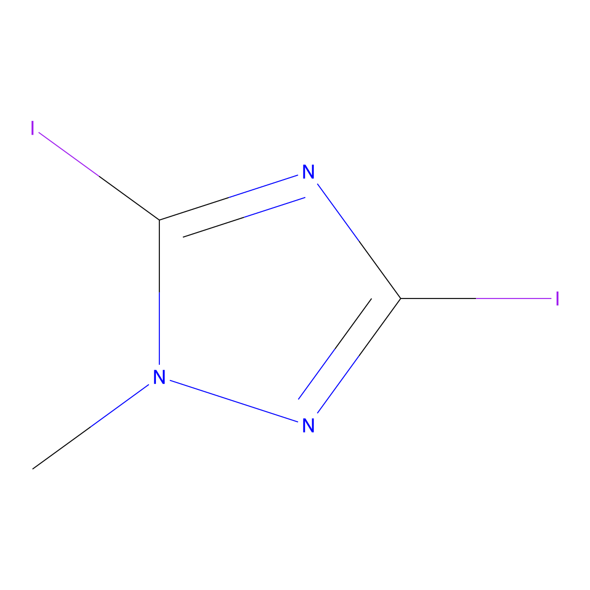 3,5-diiodo-1-methyl-1H-1,2,4-triazole molecular structure, CAS 55847-44-4