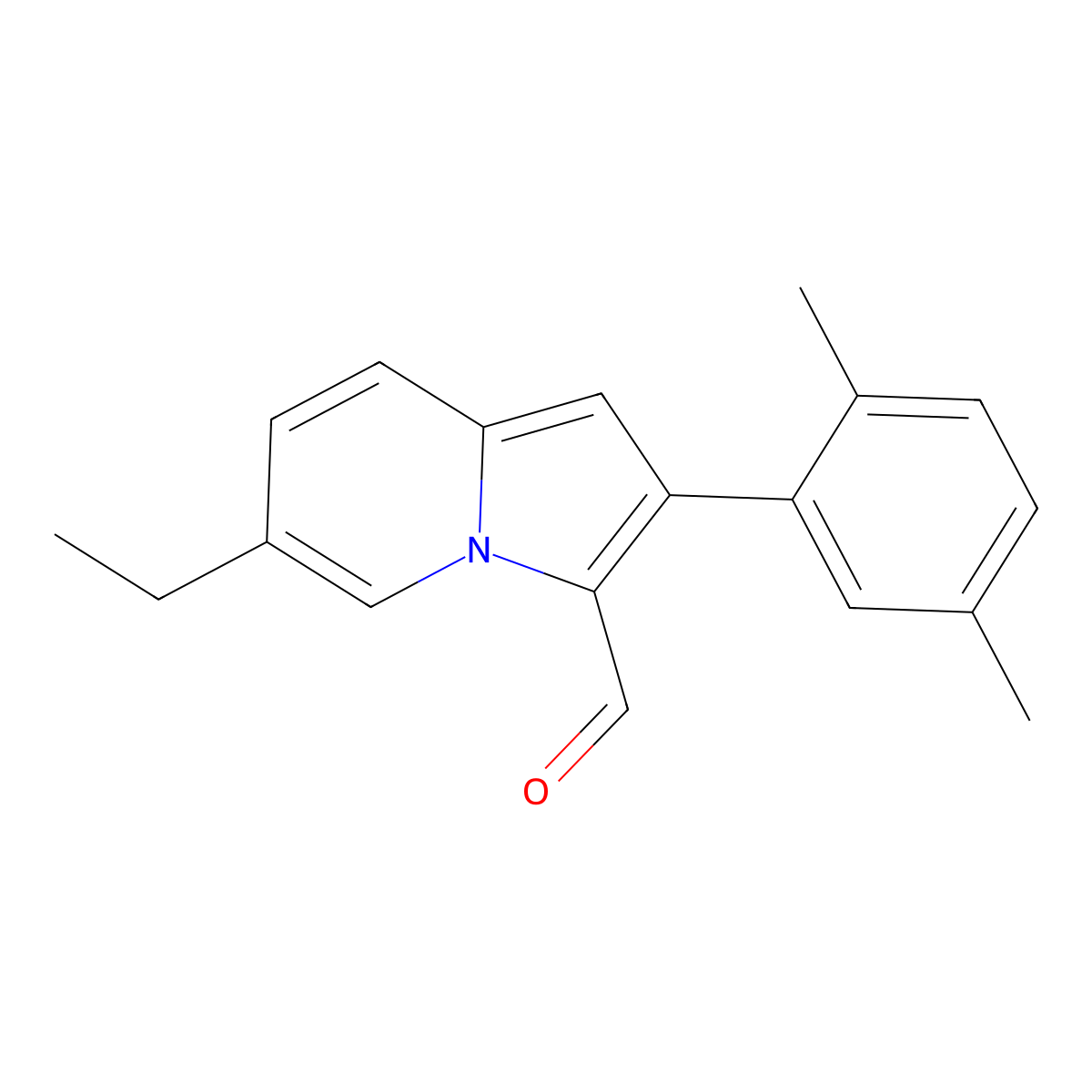 2-(2,5-Dimethylphenyl)-6-ethylindolizine-3-carbaldehyde molecular structure, CAS 558471-18-4