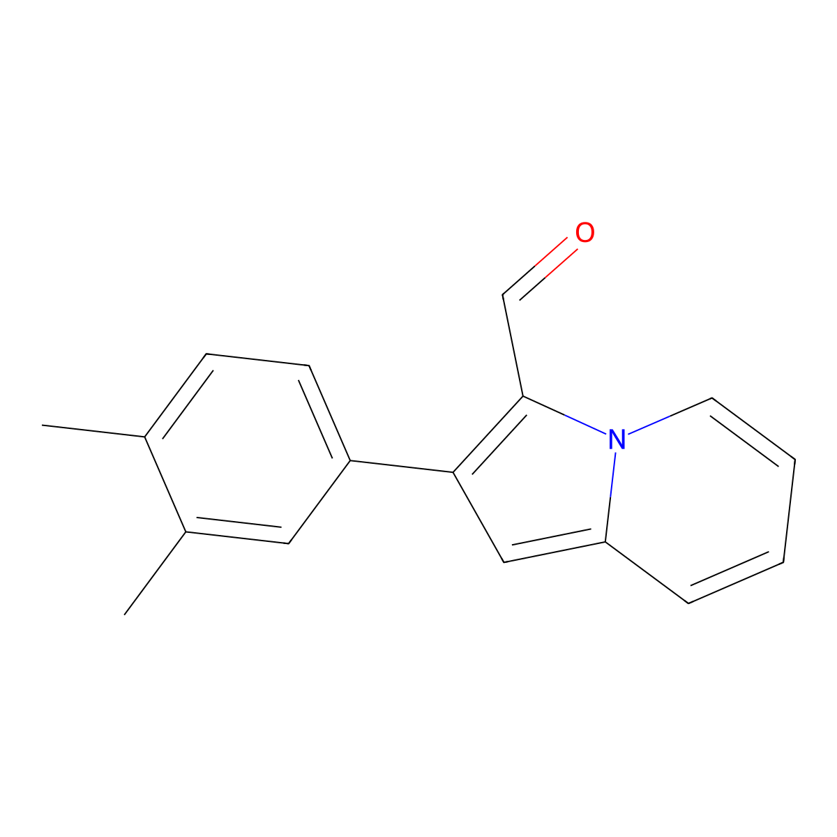 2-(3,4-Dimethylphenyl)indolizine-3-carbaldehyde molecular structure, CAS 558471-20-8