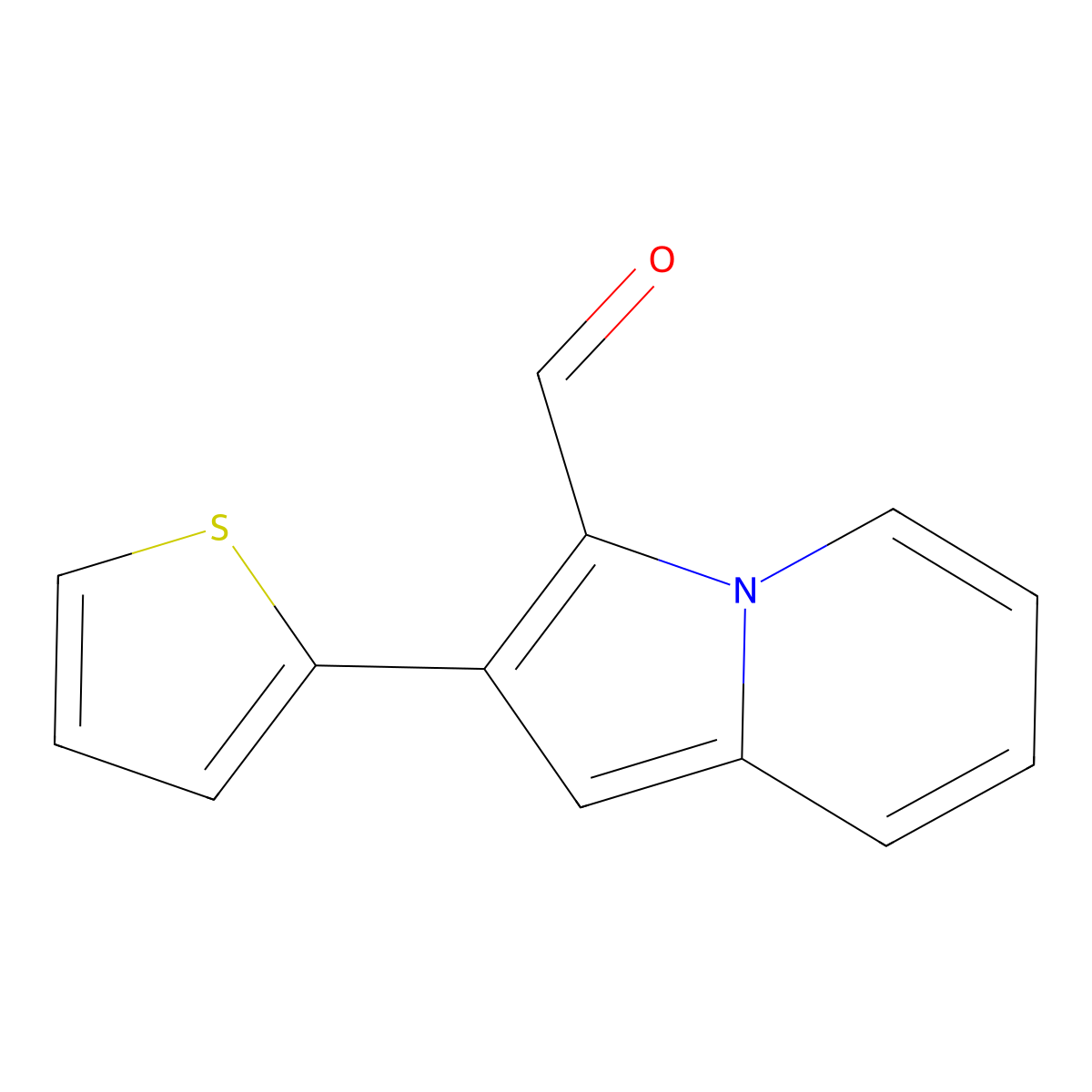 2-Thiophen-2-yl-indolizine-3-carbaldehyde molecular structure, CAS 558473-20-4