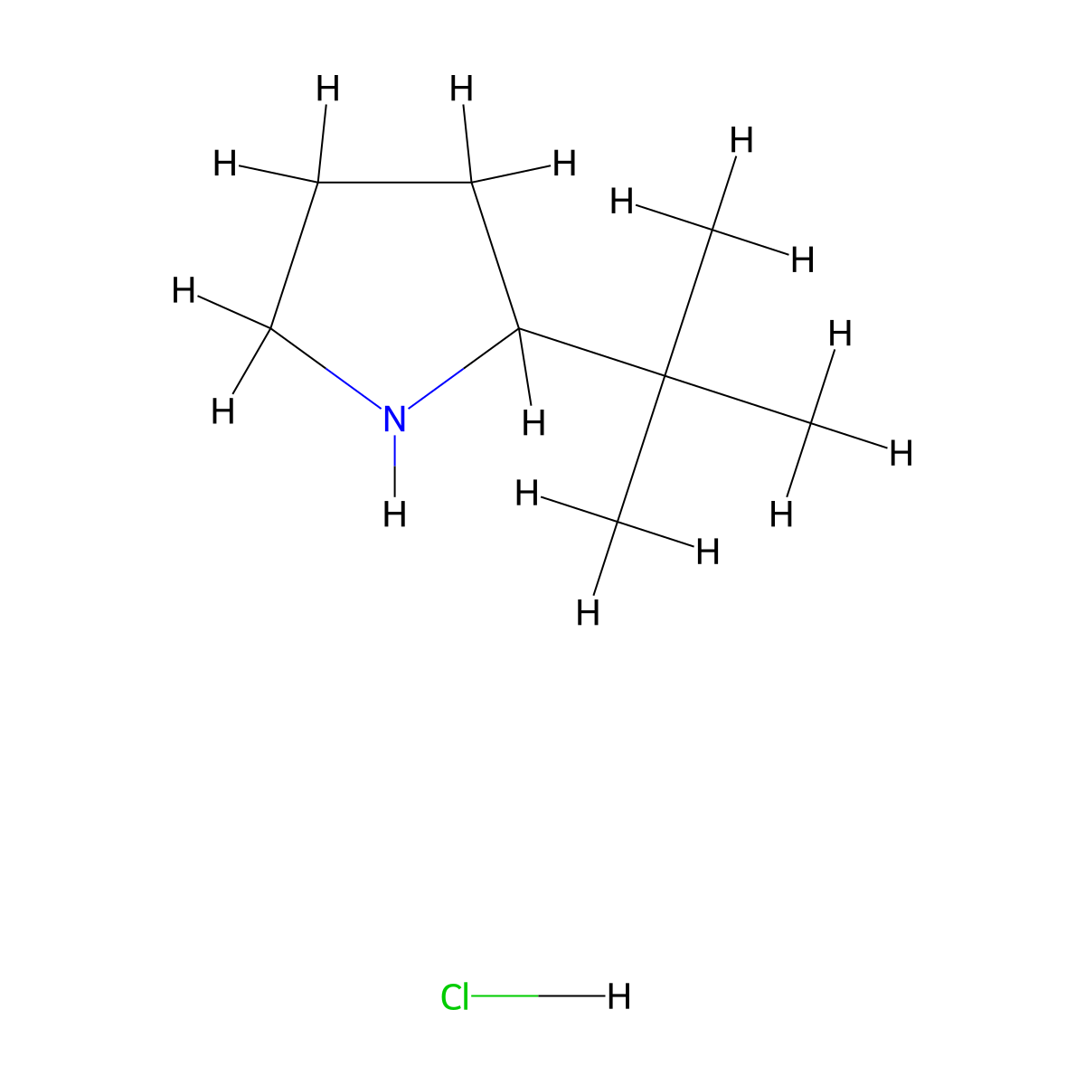2-Tert-butylpyrrolidine hydrochloride molecular structure, CAS 558478-78-7