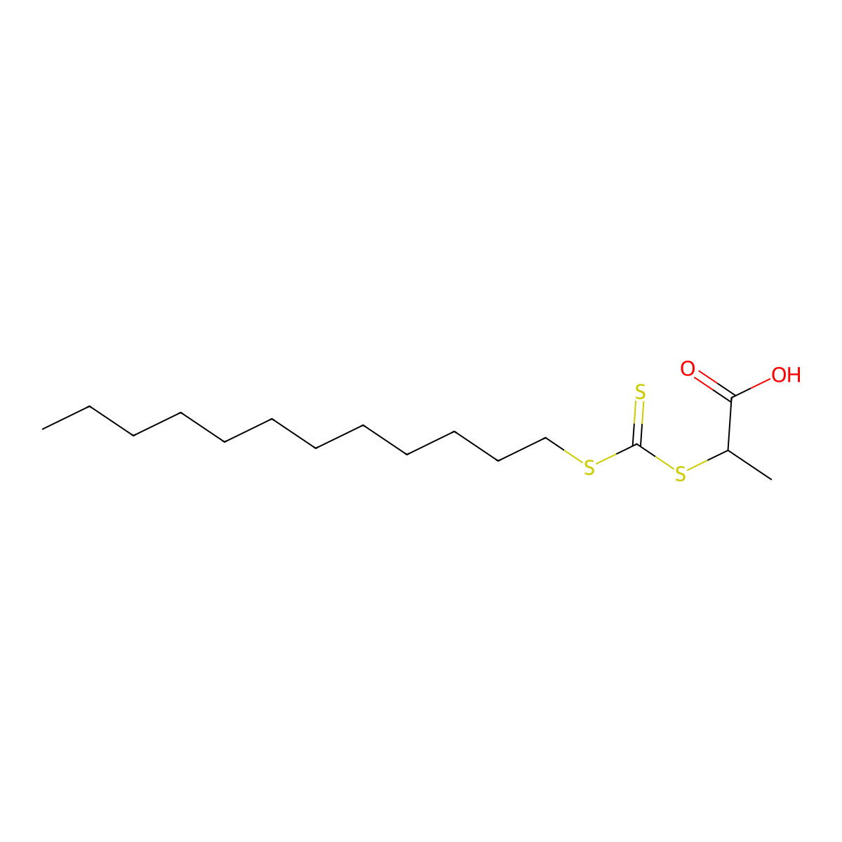 2-(((Dodecylthio)carbonothioyl)thio)propanoic acid molecular structure, CAS 558484-21-2