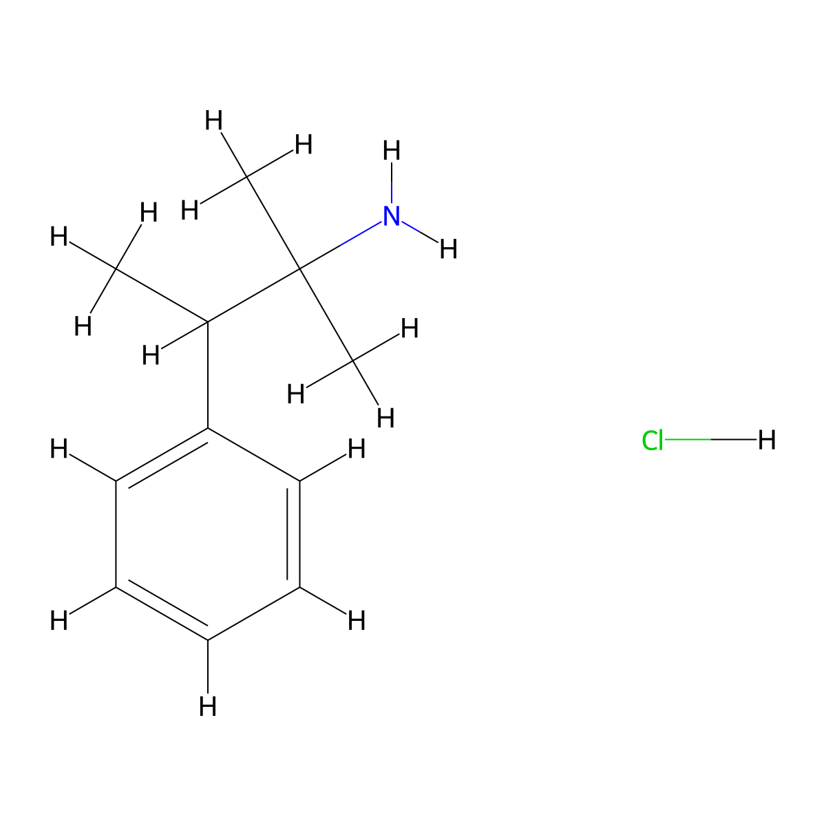 Pentorex hydrochloride molecular structure, CAS 5585-52-4