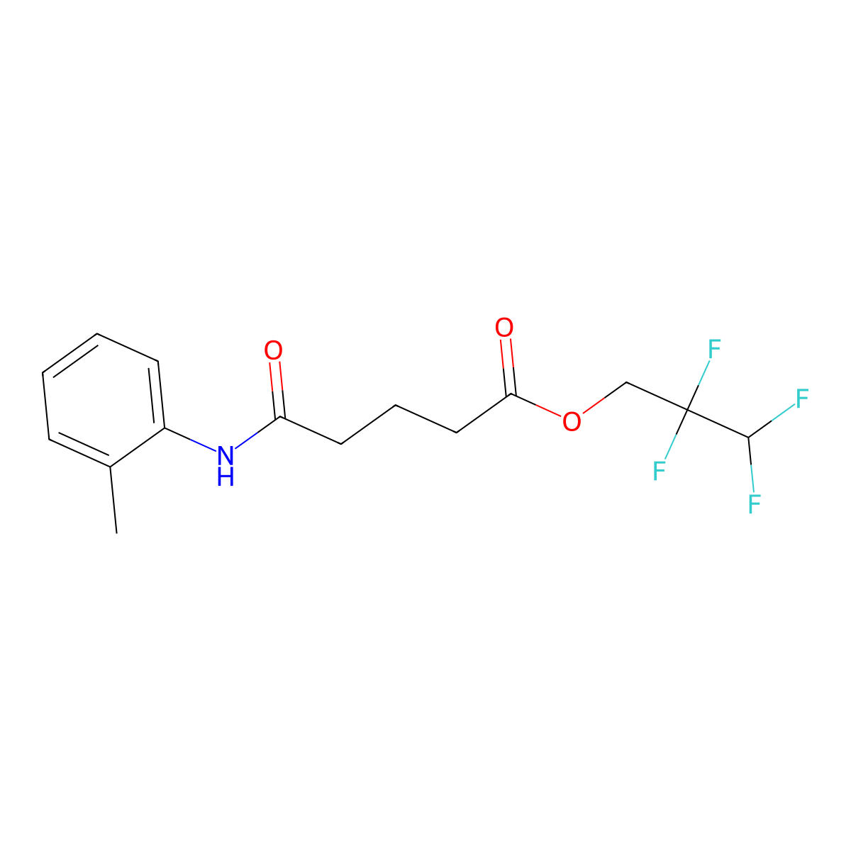 2,2,3,3-Tetrafluoropropyl 5-[(2-methylphenyl)amino]-5-oxopentanoate molecular structure, CAS 5586-55-0