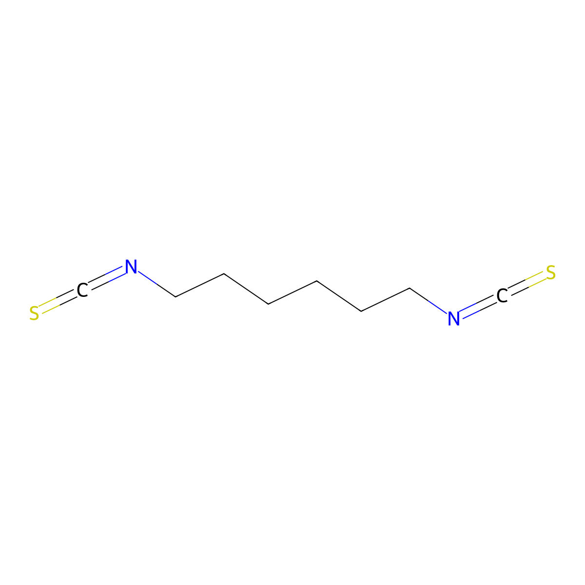 Hexamethylene diisothiocyanate molecular structure, CAS 5586-70-9