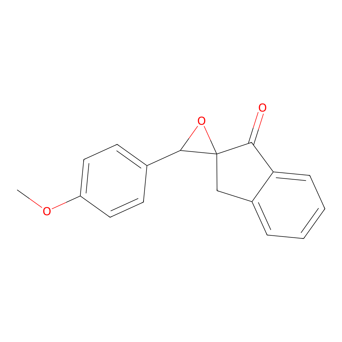 2-(4-Methoxyphenyl)spiro[oxirane3,2'-{1'-indanone}] molecular structure, CAS 55860-12-3