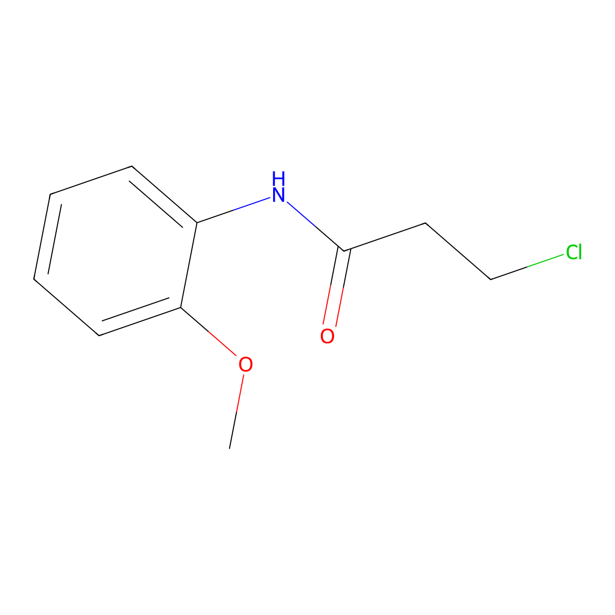 3-chloro-N-(2-methoxyphenyl)propanamide molecular structure, CAS 55860-23-6
