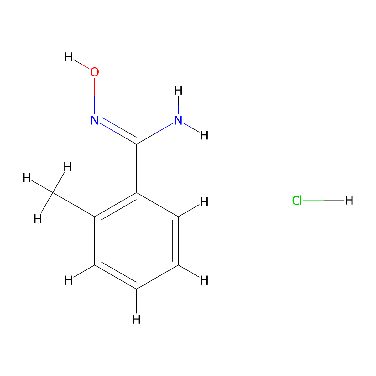 N'-Hydroxy-2-methylbenzene-1-carboximidamide hydrochloride molecular structure, CAS 55860-34-9