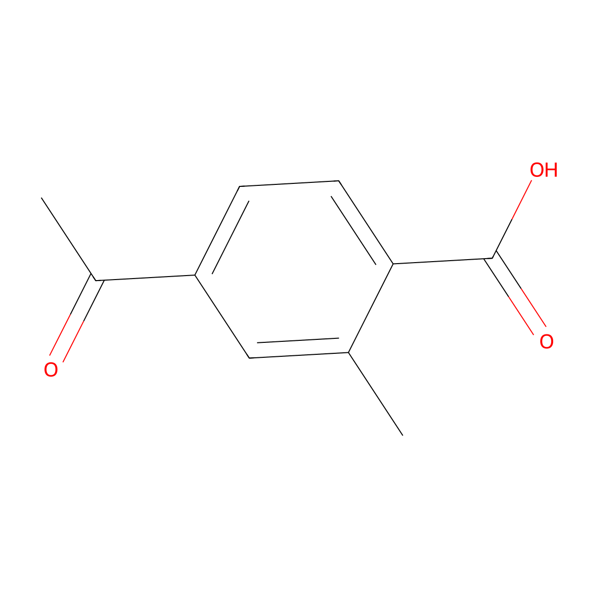 4-Acetyl-2-methylbenzoic acid molecular structure, CAS 55860-35-0