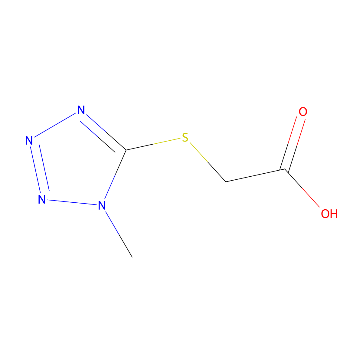 [(1-Methyl-1h-tetrazol-5-yl)thio]acetic acid molecular structure, CAS 55862-52-7