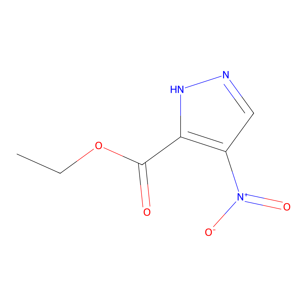ethyl 4-nitro-1H-pyrazole-3-carboxylate molecular structure, CAS 55864-87-4