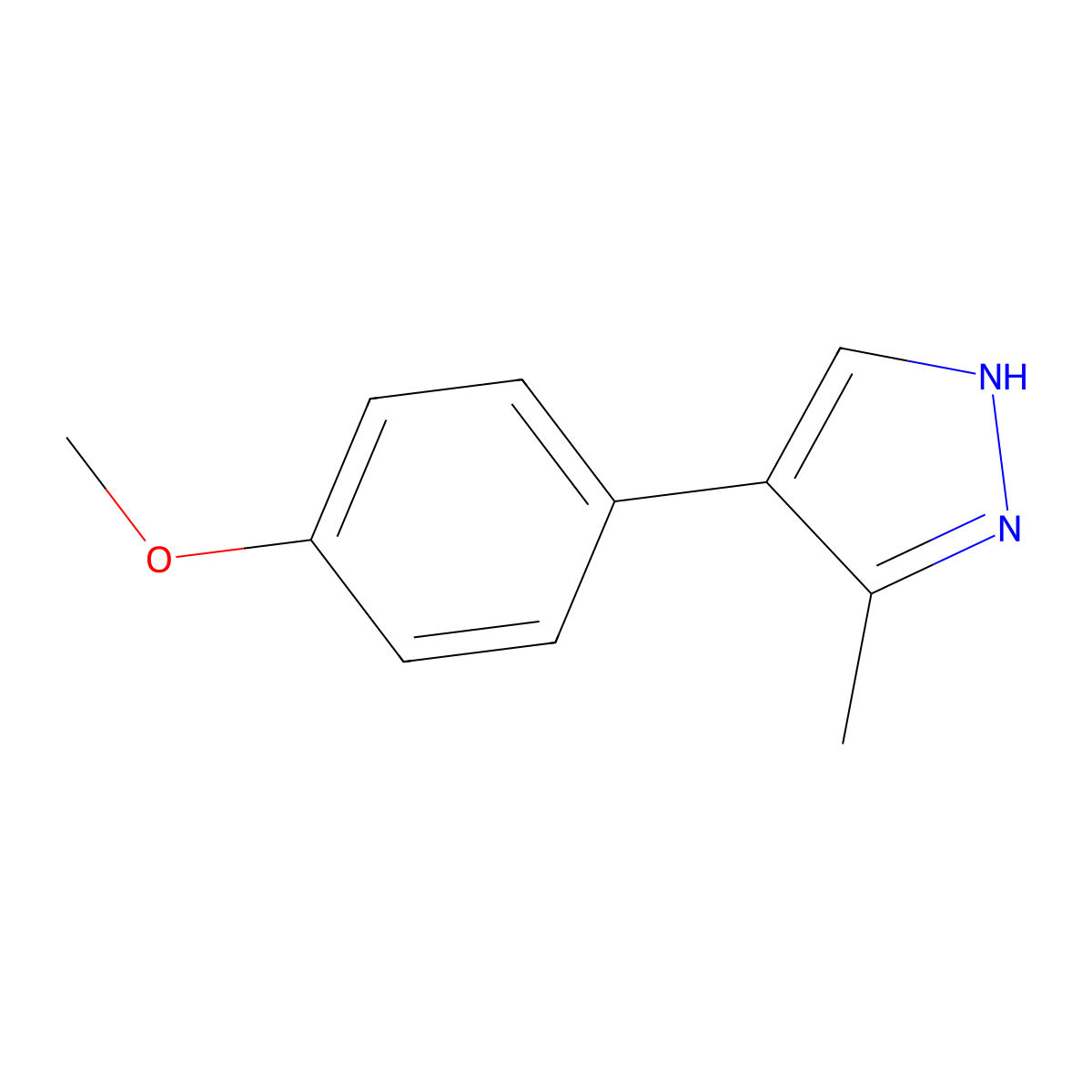 4-(4-methoxyphenyl)-3-methyl-1H-pyrazole molecular structure, CAS 558645-86-6