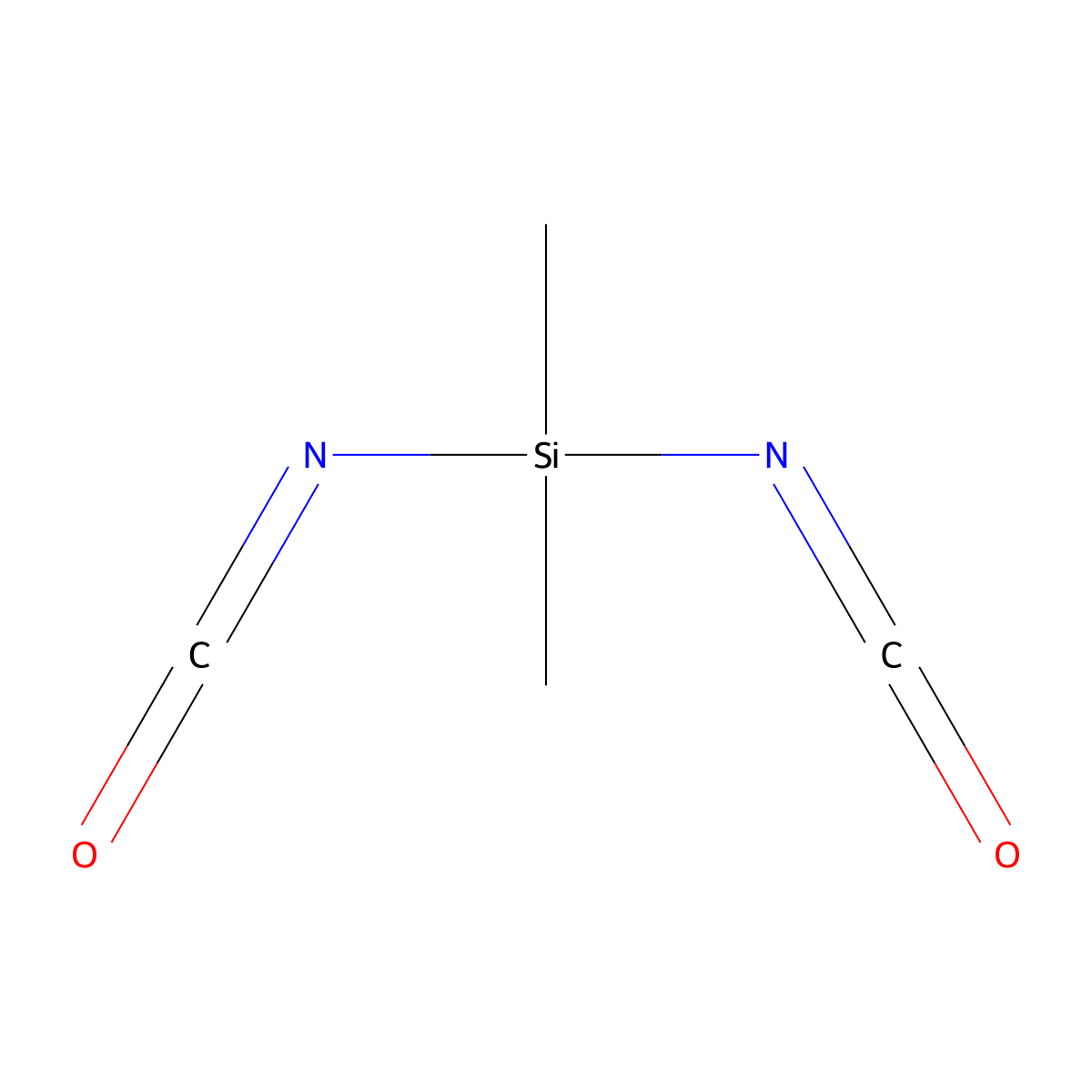 Silane, diisocyanatodimethyl- molecular structure, CAS 5587-62-2