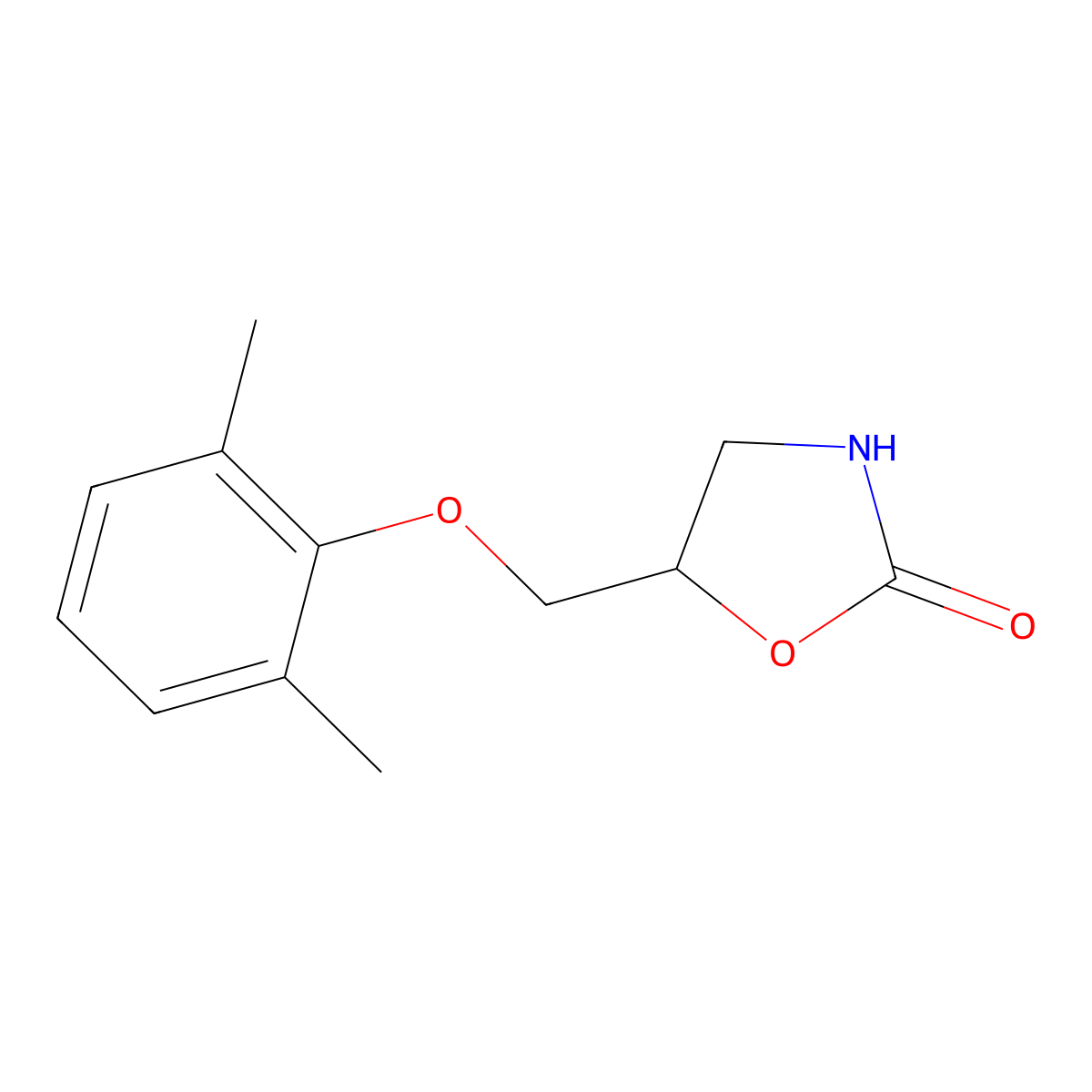 5-[(2,6-Dimethylphenoxy)methyl]-2-oxazolidinone molecular structure, CAS 5587-96-2