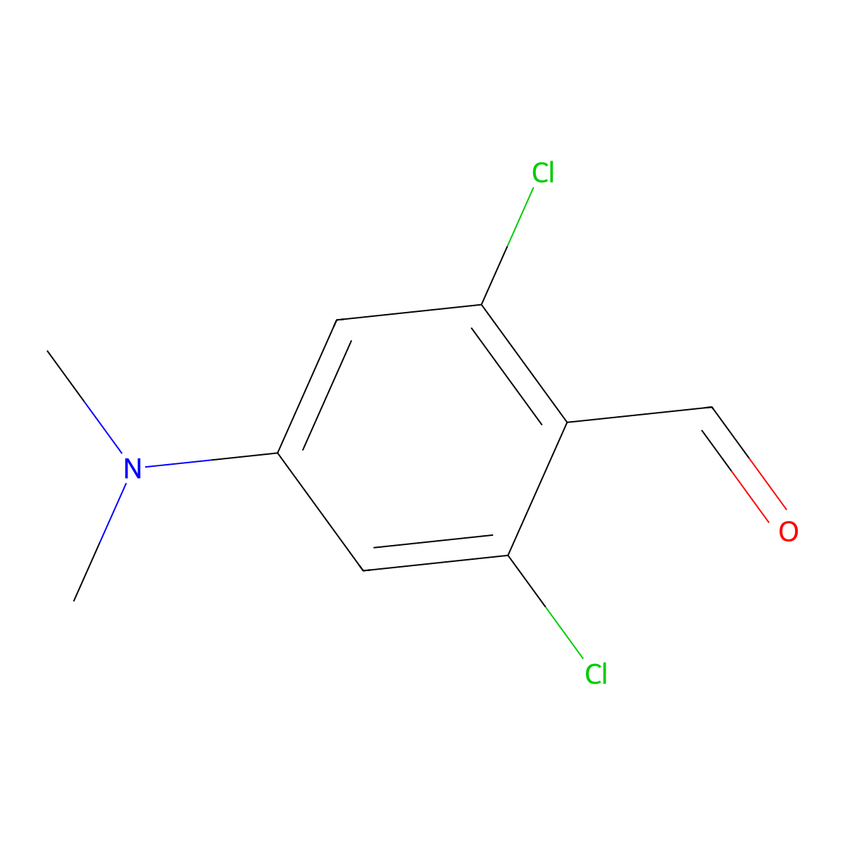 Benzaldehyde, 2,6-dichloro-4-(dimethylamino)- molecular structure, CAS 55875-44-0