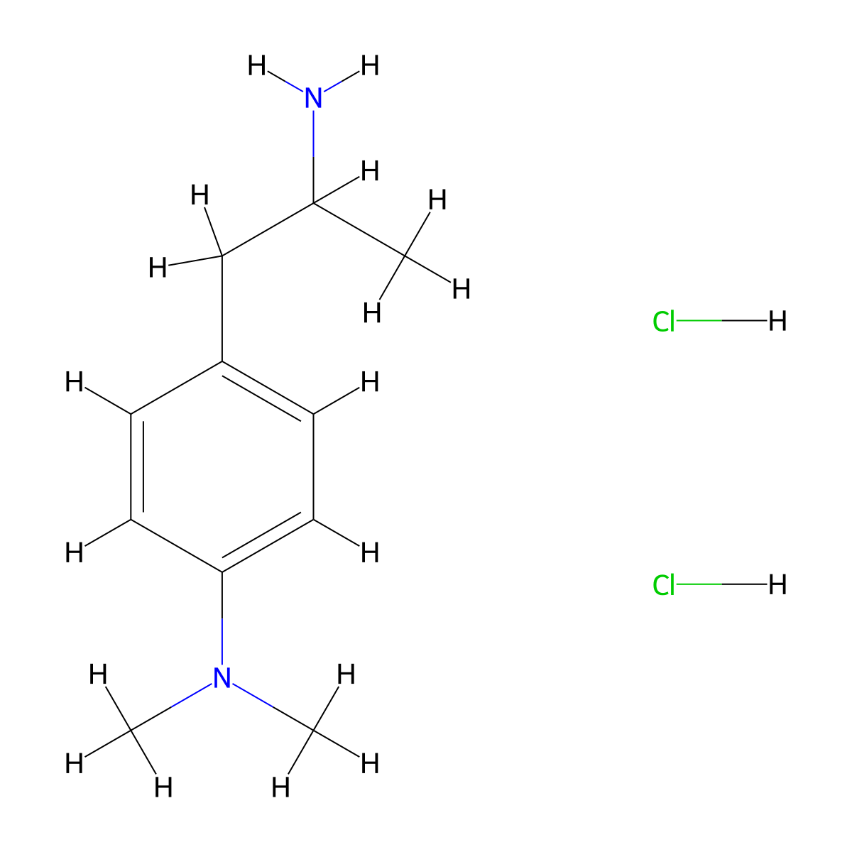 4-(2-aminopropyl)-N,N-dimethylaniline dihydrochloride molecular structure, CAS 55875-55-3