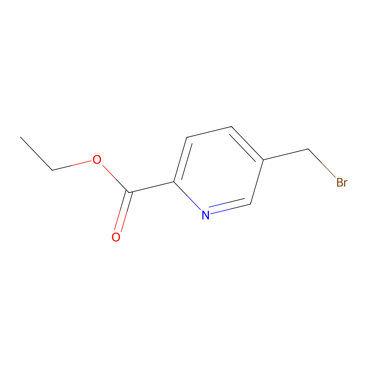 Ethyl 5-(bromomethyl)pyridine-2-carboxylate molecular structure, CAS 55876-86-3