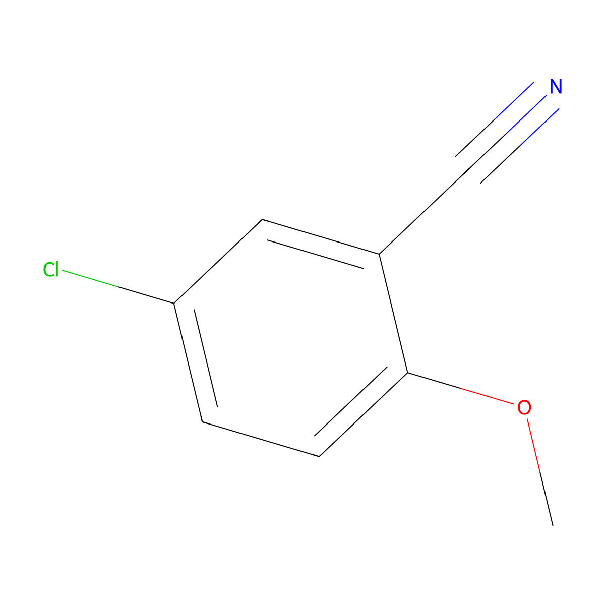5-Chloro-2-methoxybenzonitrile molecular structure, CAS 55877-79-7