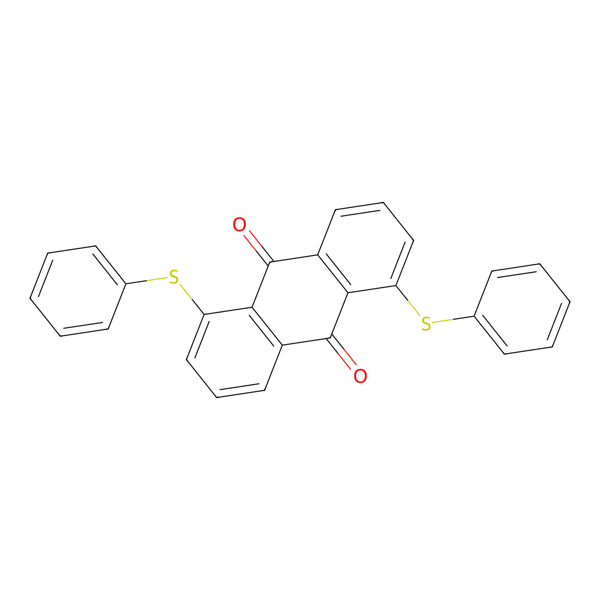 9,10-Anthracenedione, 1,5-bis(phenylthio)- molecular structure, CAS 55879-96-4