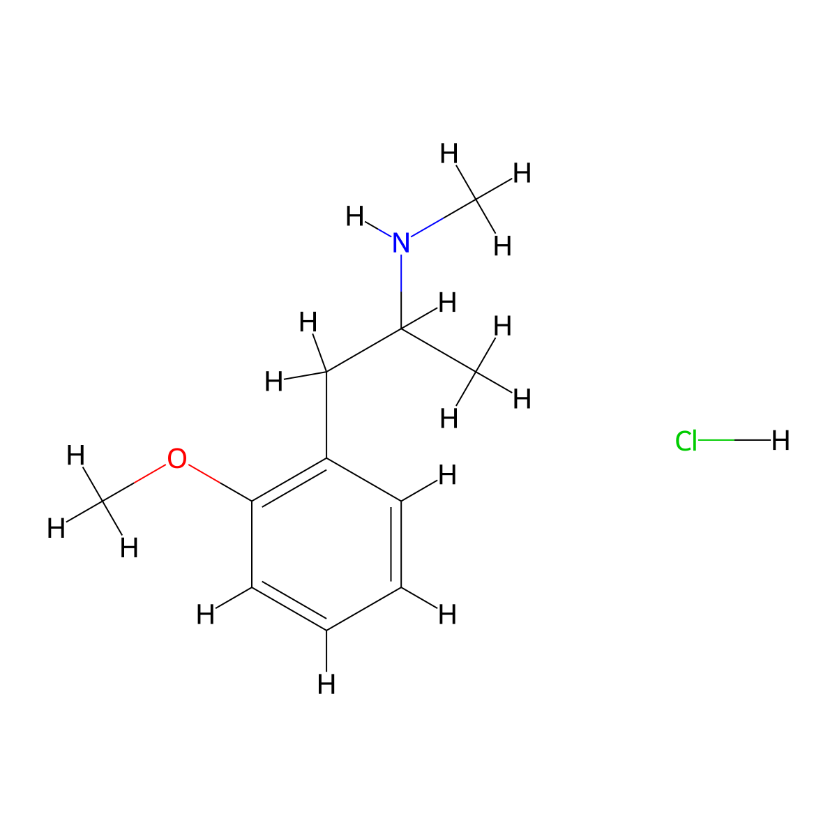 Methoxyphenamine Hydrochloride molecular structure, CAS 5588-10-3