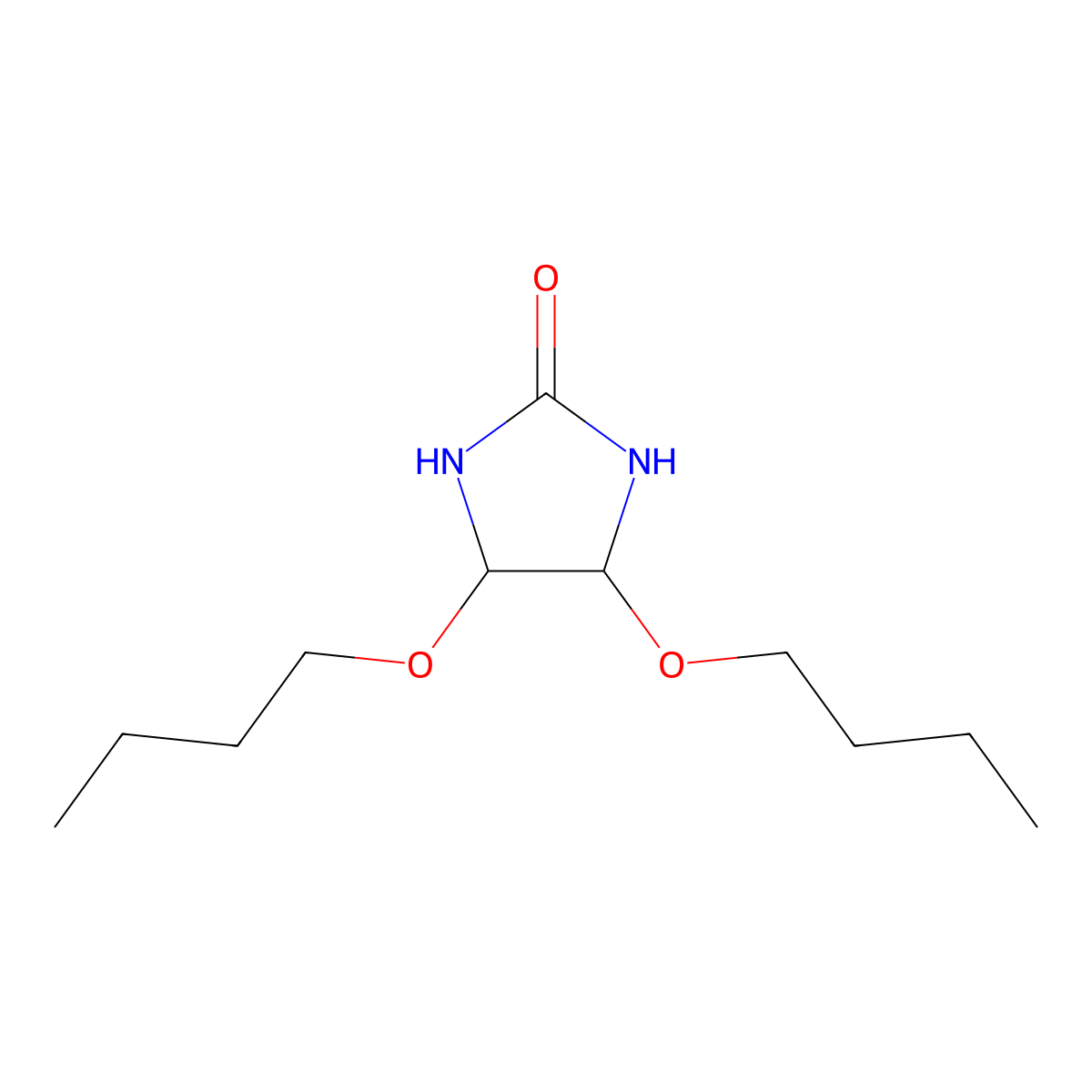 2-Imidazolidinone, 4,5-dibutoxy- molecular structure, CAS 5588-12-5