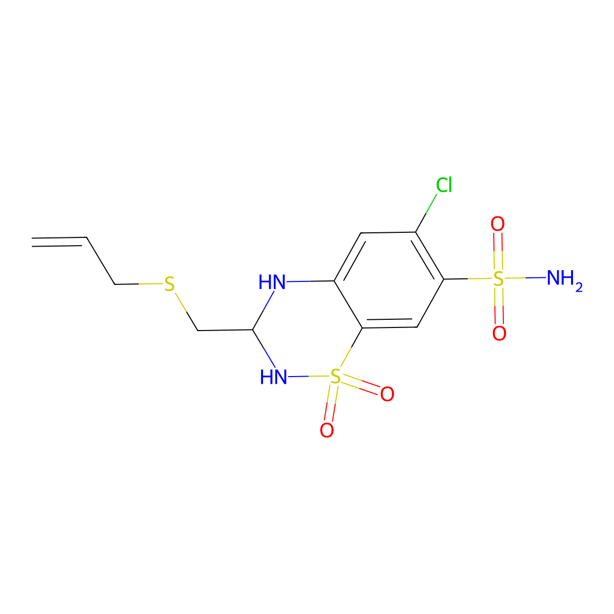 Althiazide molecular structure, CAS 5588-16-9