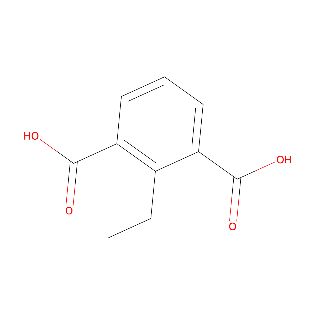 2-Ethylisophthalic acid molecular structure, CAS 5588-77-2