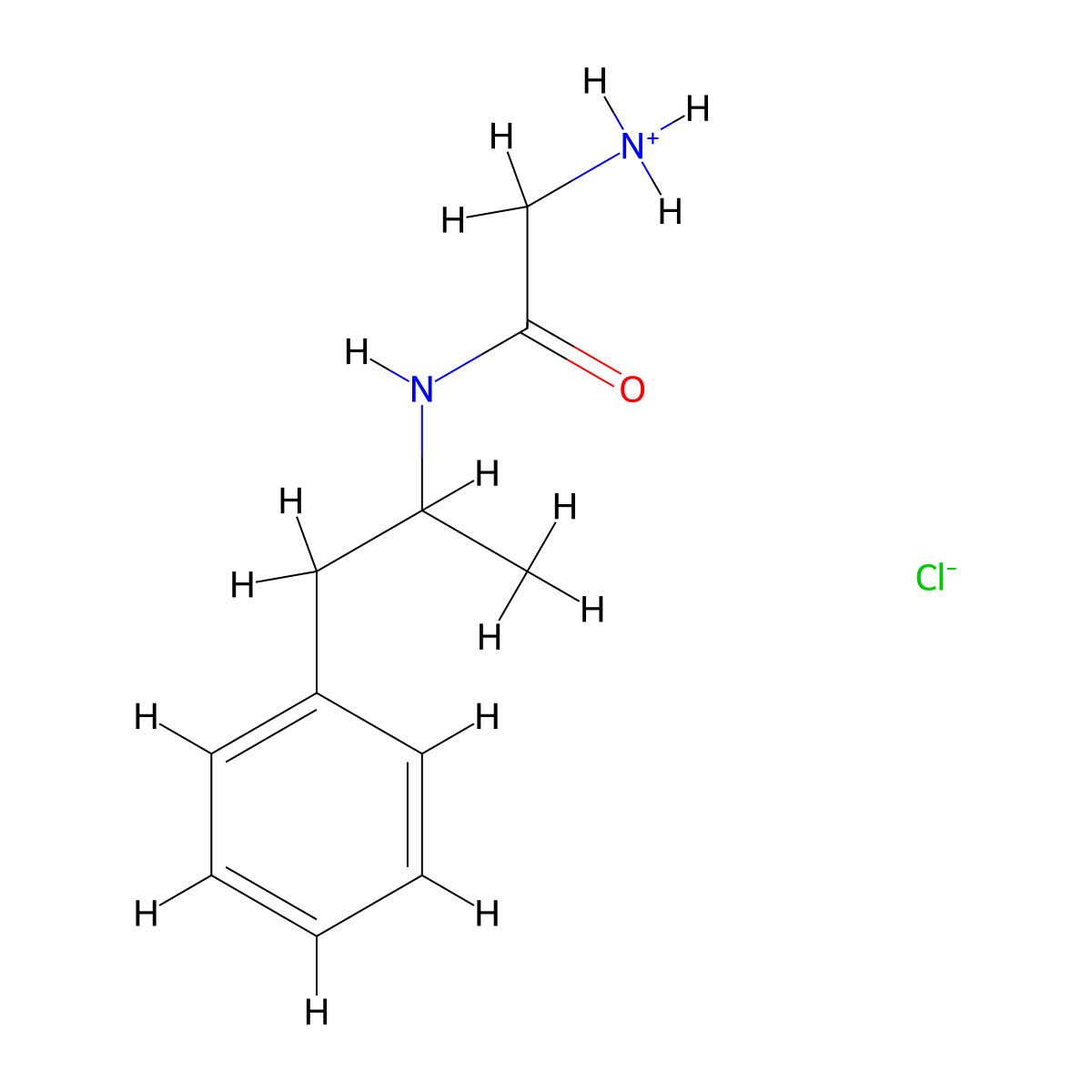 2-Amino-N-(1-phenylpropan-2-yl)ethanimidic acid--hydrogen chloride (1/1) molecular structure, CAS 55880-87-0