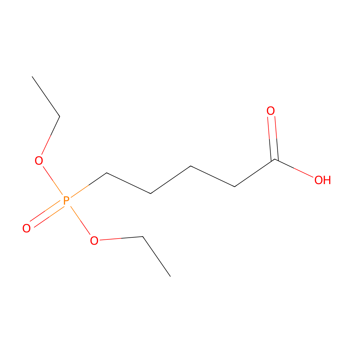 5-diethoxyphosphorylpentanoic Acid molecular structure, CAS 55881-52-2