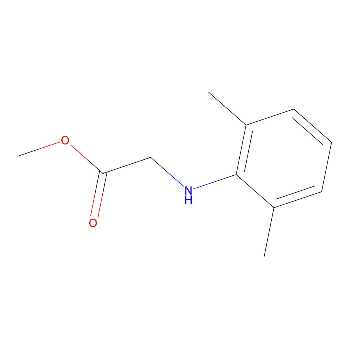 2,6-Dimethylanilinoacetic acid methyl ester molecular structure, CAS 55883-02-8