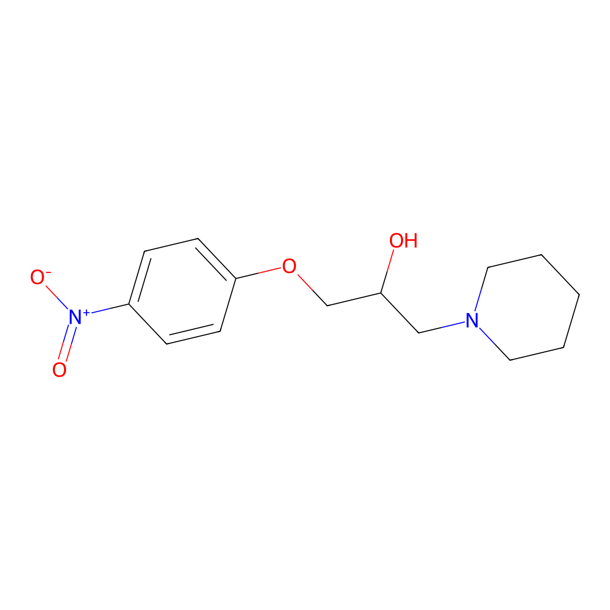 1-(4-Nitro-phenoxy)-3-piperidino-propan-2-ol molecular structure, CAS 55883-23-3