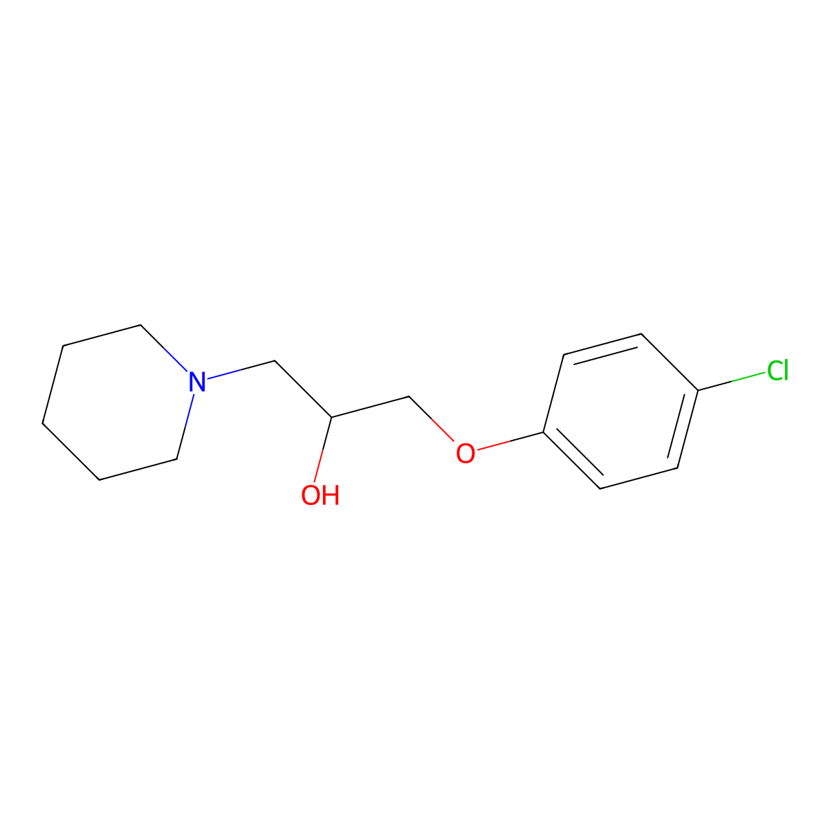 1-(4-Chlorophenoxy)-3-(piperidin-1-yl)propan-2-ol molecular structure, CAS 55883-24-4